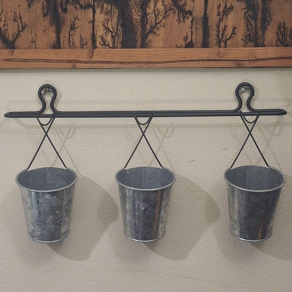 Galvanized Hanging Wall Planter